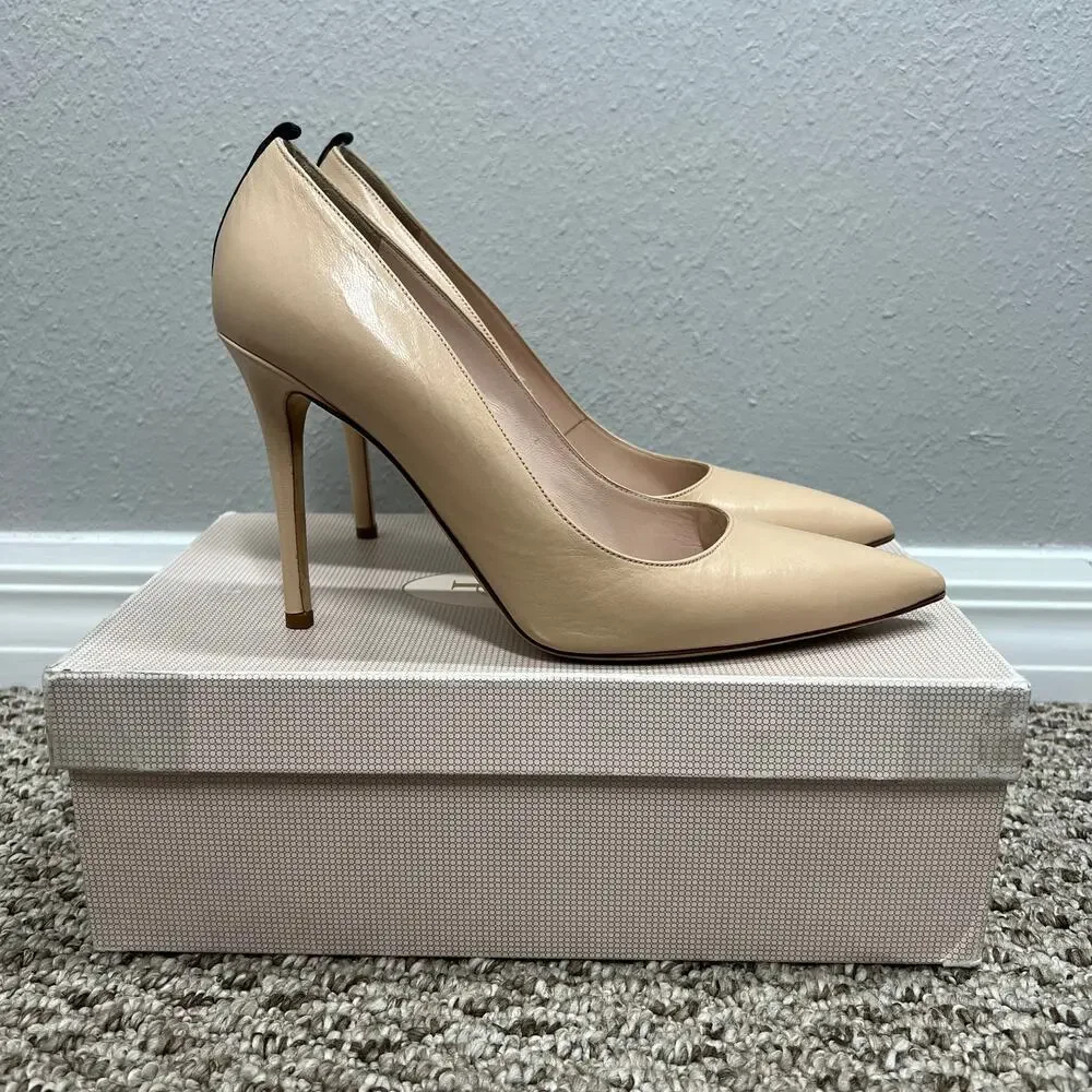 SJP by Sarah Jessica Parker Fawn Pointed Toe Dress Pumps - Nude 100mm Heels 39 9 - Picture 1 of 7
